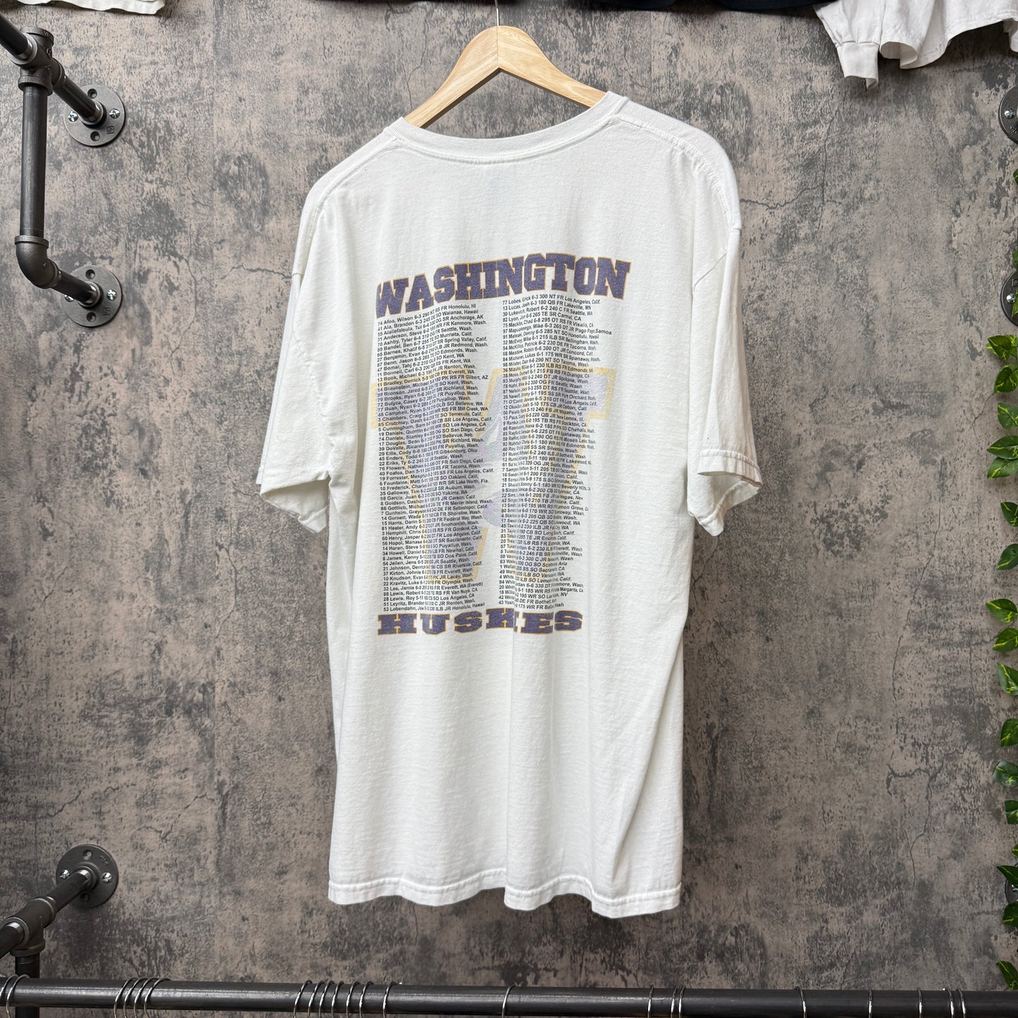 2004 Pac-10 Huskies White Tee SZ XL