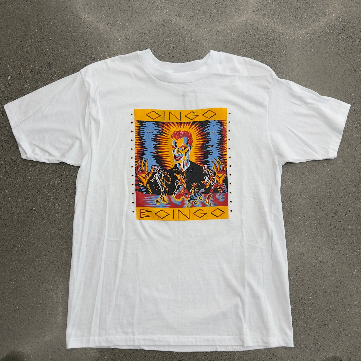 80s Oingo Boingo Band Tee White SZ XL