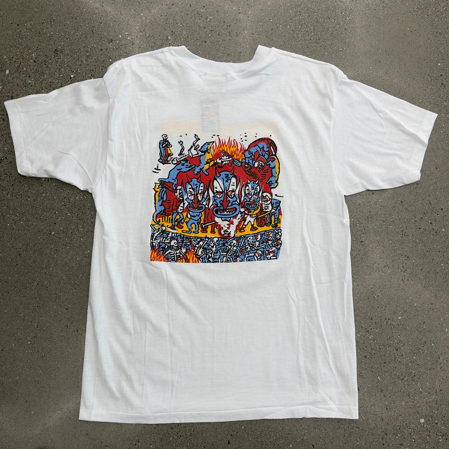 80s Oingo Boingo Band Tee White SZ XL