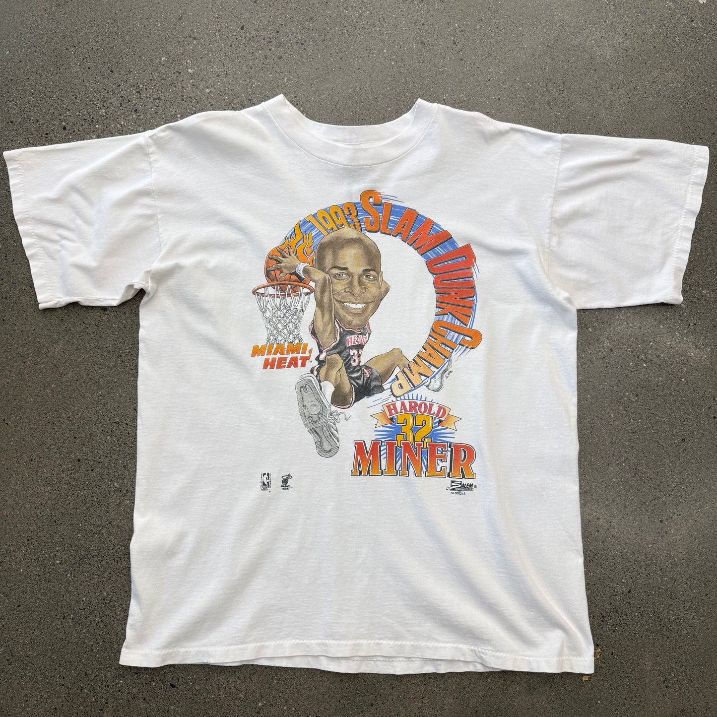 1993 Harold Miner Dunk Champion Tee SZ Large