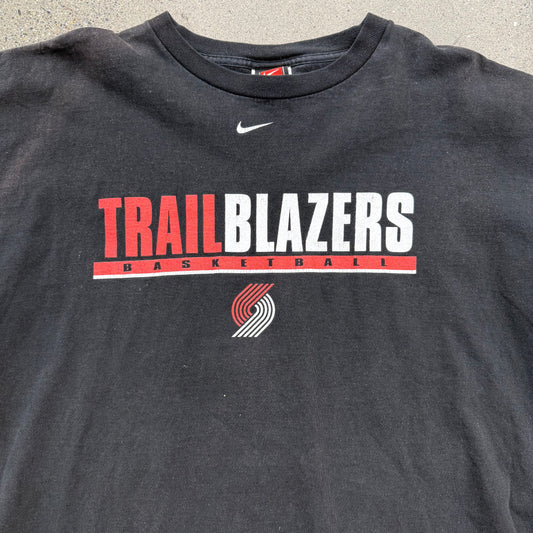 2000s Portland Trail Blazers Center Swoosh Tee SZ XXL