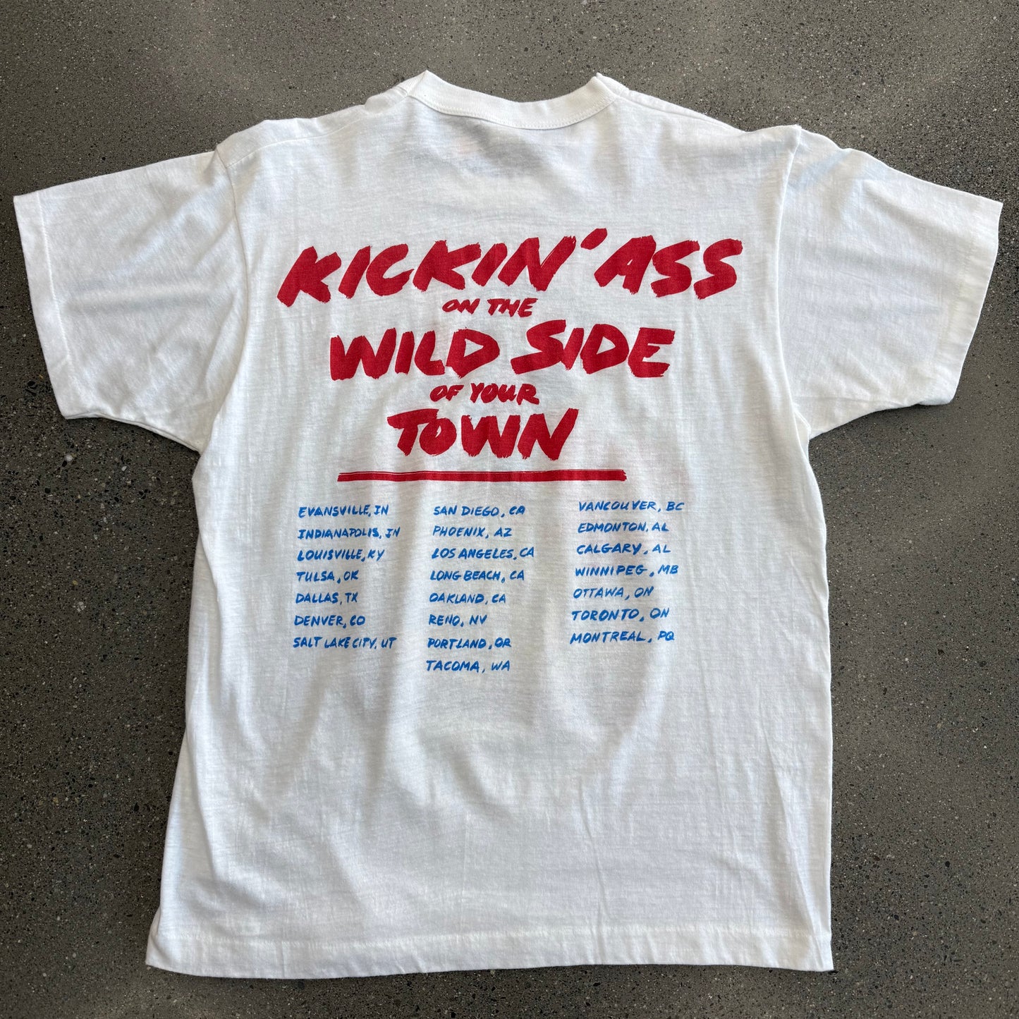 1987 Motely Crue Kickin' Ass On The Wild Side Tour Tee SZ XL