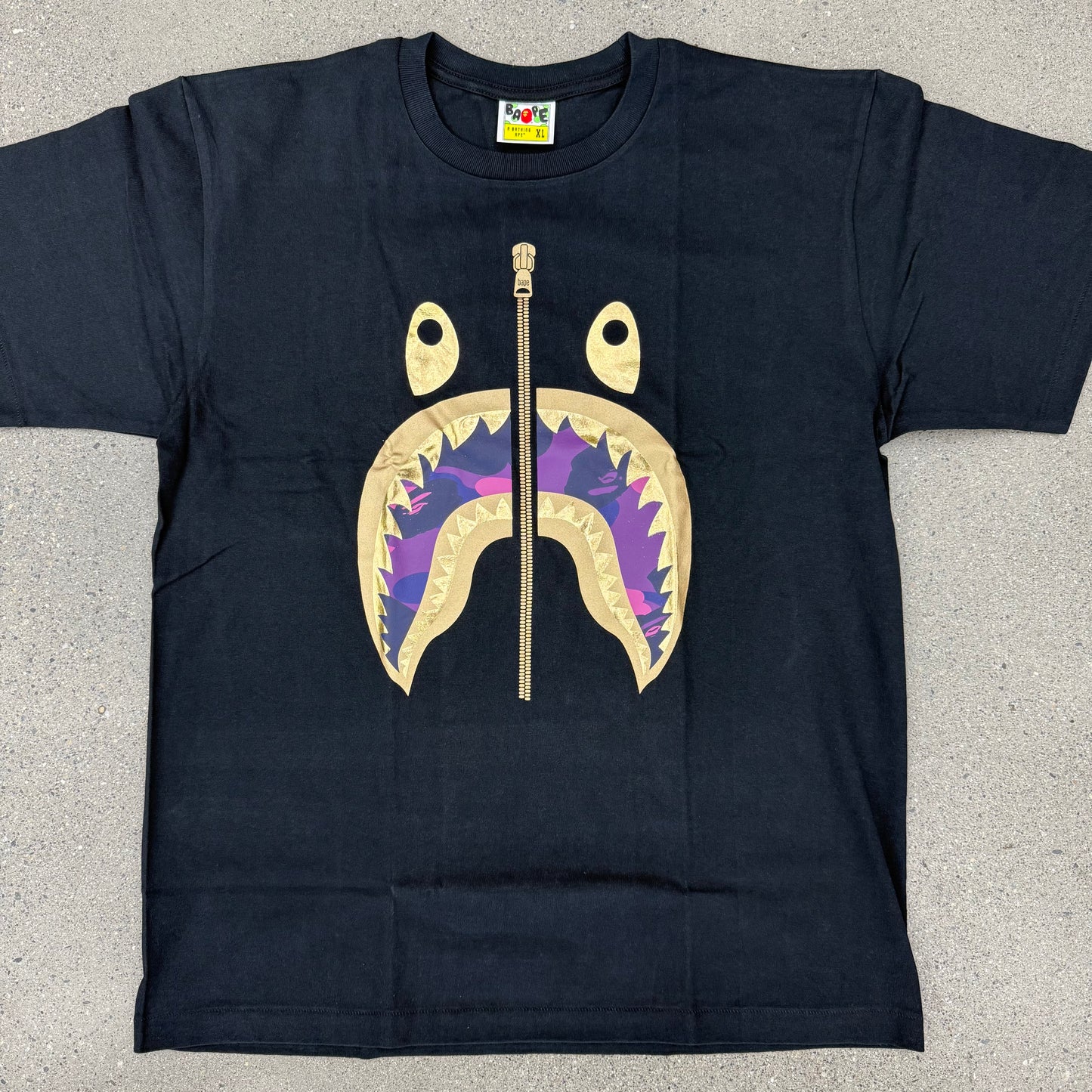 Bape Shark Face Tee Purple Camo