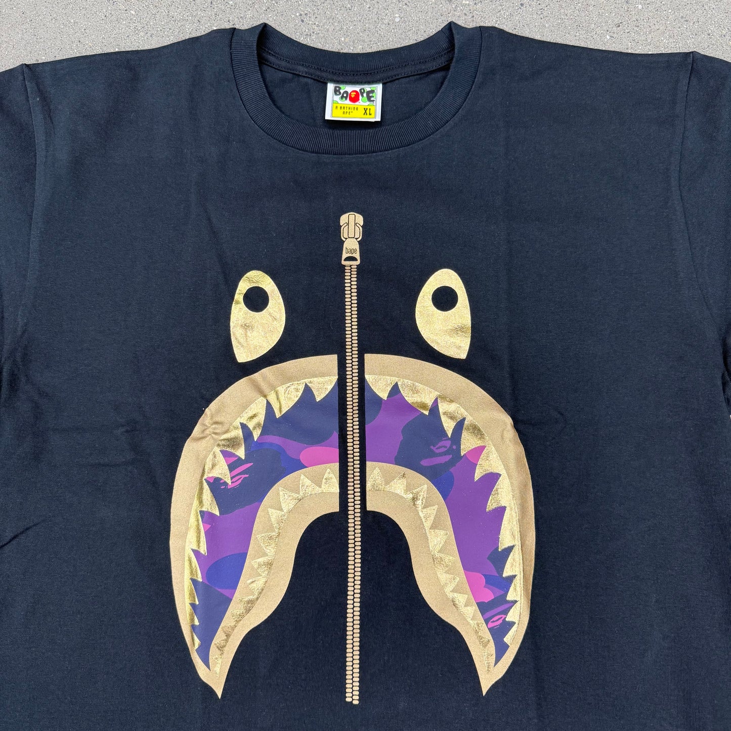 Bape Shark Face Tee Purple Camo