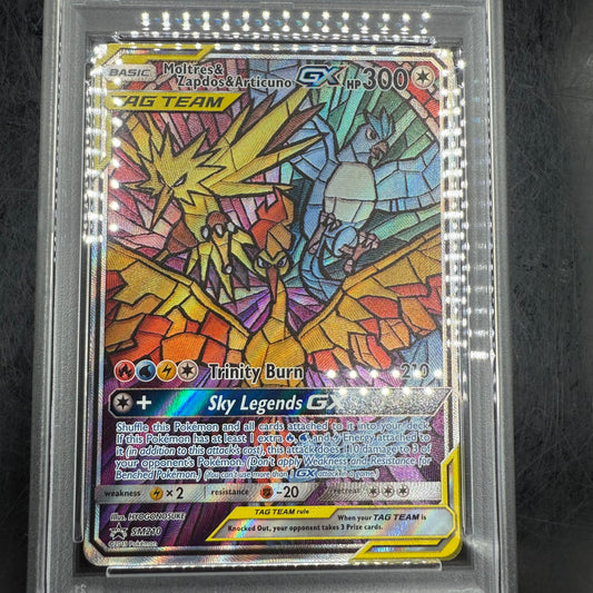 Stain Glass Moltress, Zapdos & Articuno 2019 PSA 9