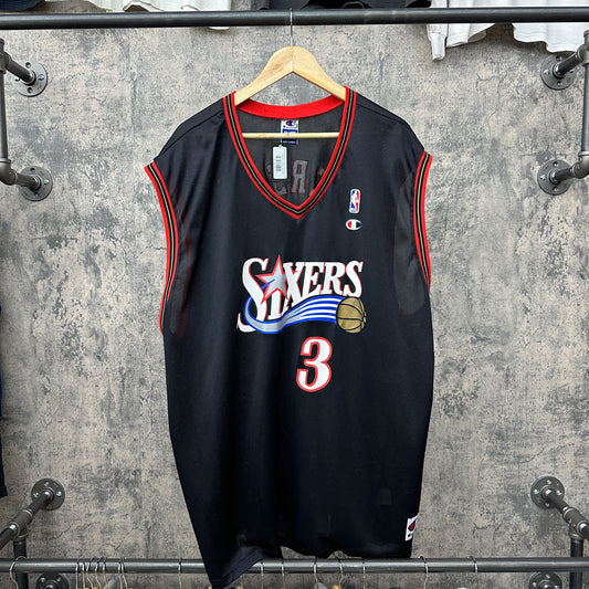 Iverson #3 Black Sixers Champion SZ XXL