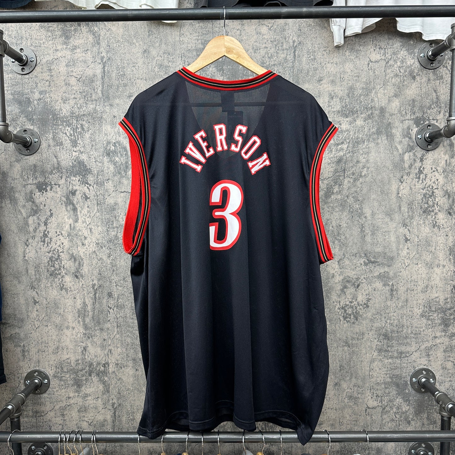 Iverson #3 Black Sixers Champion SZ XXL