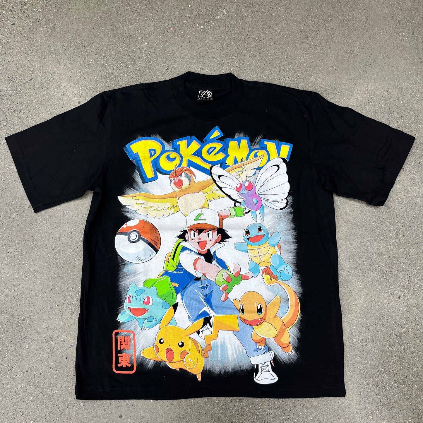 Artemis Pokemon Ash Gen 1 Tee Black SZ XL