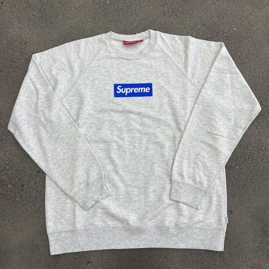 2007 Supreme Box Logo Crewneck Sweater Grey SZ L