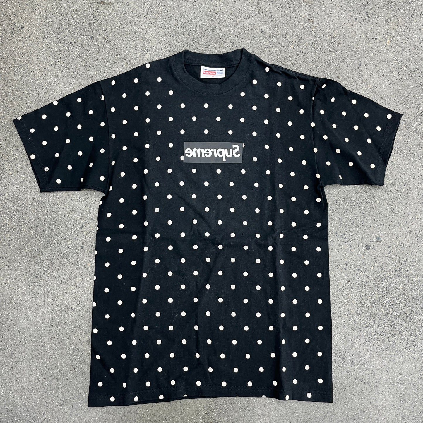 2012 Supreme x Comme Des Garcon Box Logo Tee Black SZ M