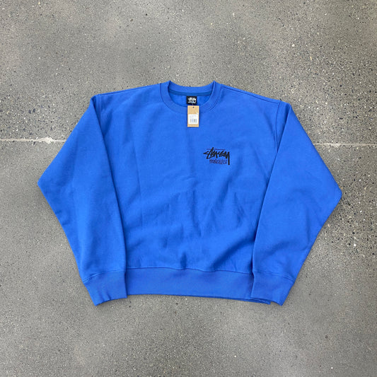 (NEW) Stussy Honolulu Crewneck Sport Blue Size XL