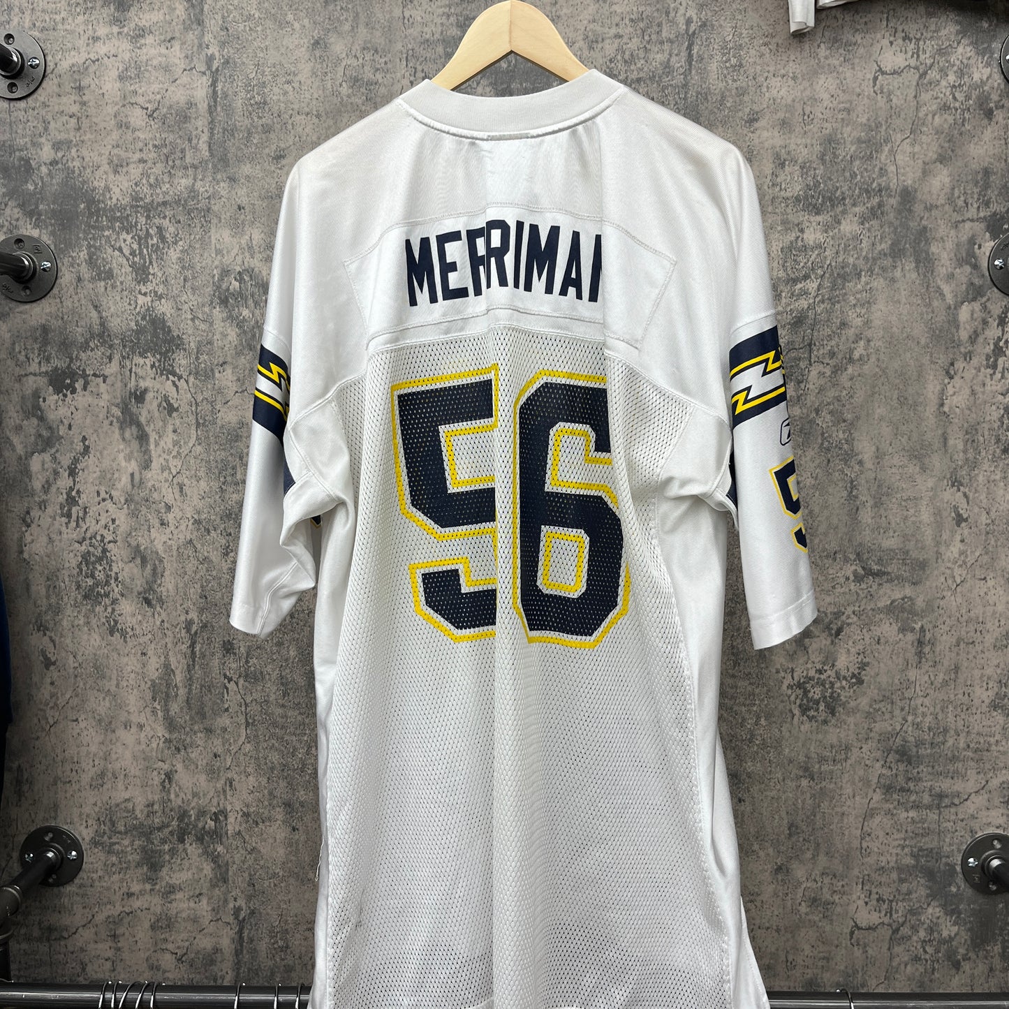 Shane Merriman #56 White Chargers Jersey SZ XXL