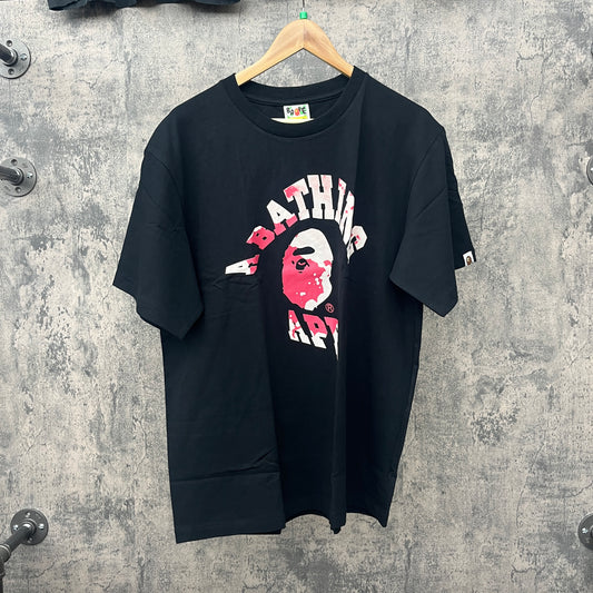 Bape Tee Spell out Pink Sherbert Black (Multiple Sizes)