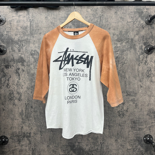 Stussy 3/4s Raglan Worldwide SZ L