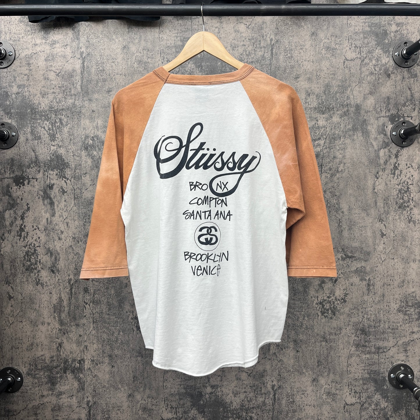 Stussy 3/4s Raglan Worldwide SZ L