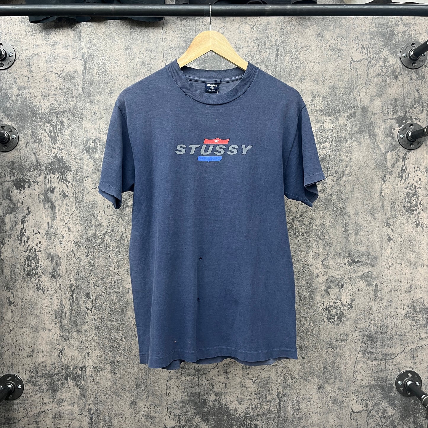 Stussy Tee Navy 90s SZ M