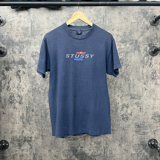 Stussy Tee Navy 90s SZ M