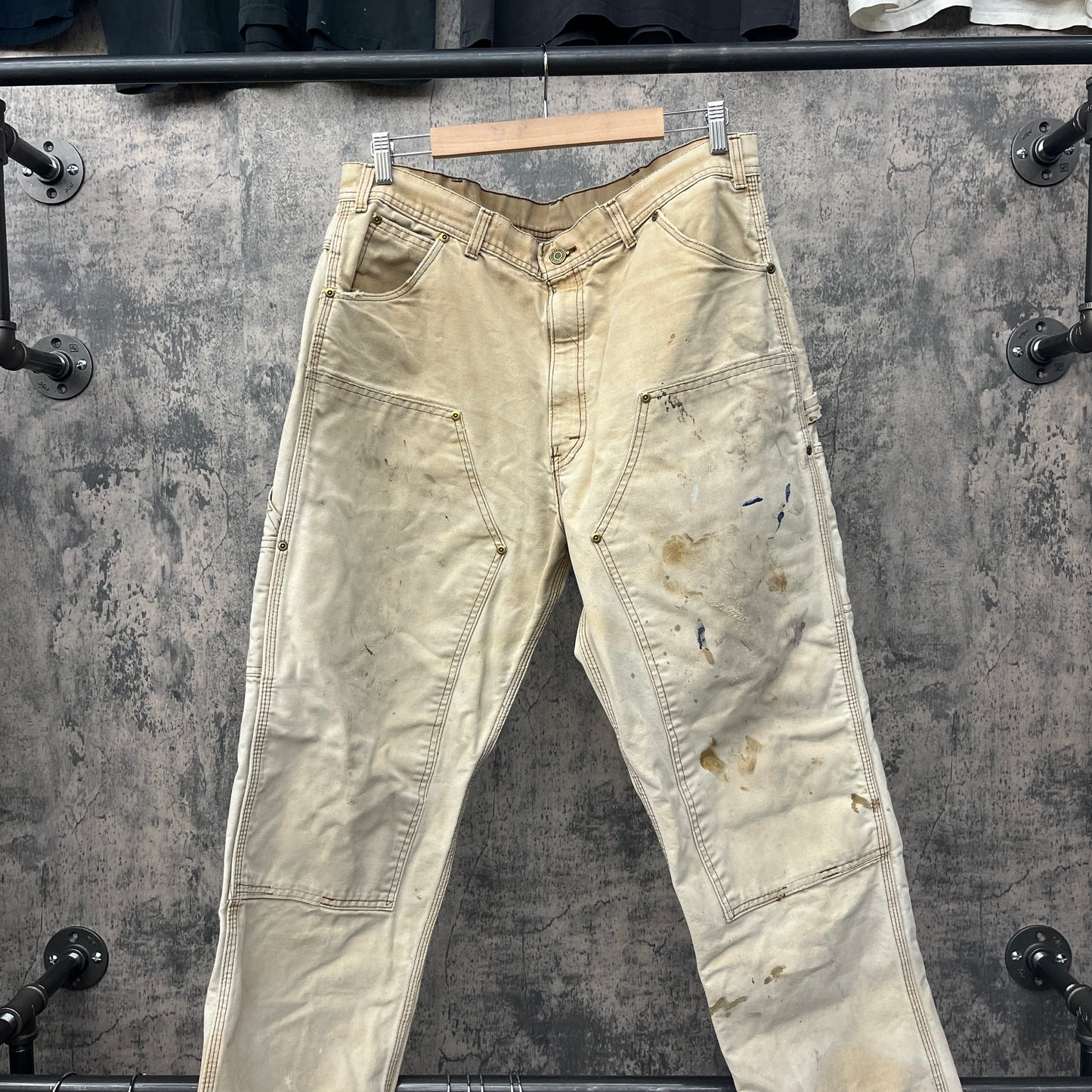 Key Double Knee LightWash Tan Painter Pants SZ 33 x 32