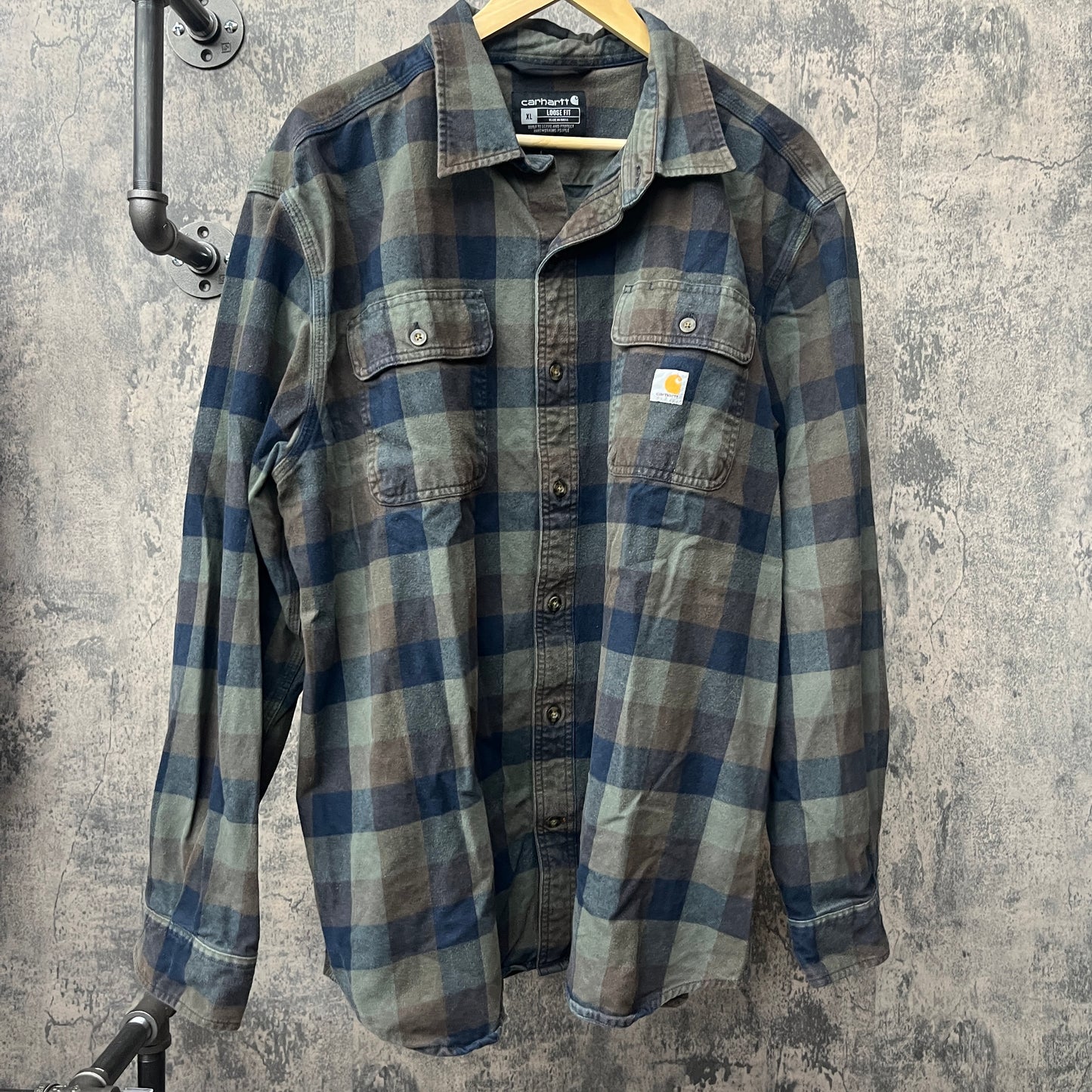 Carhartt Flannel Olive / Navy / Brown SZ XL