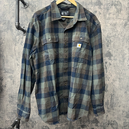 Carhartt Flannel Olive / Navy / Brown SZ XL