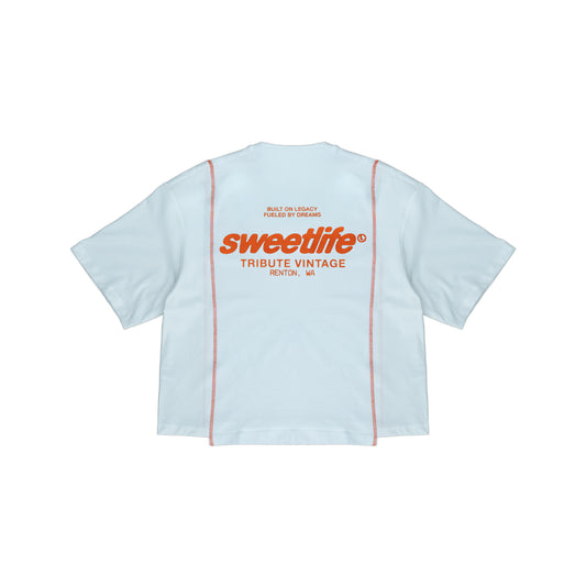 Sweetlife x Tribute Dual Panel Tee White/Orange (Multiple Sizes)